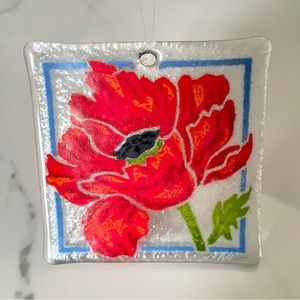Red Poppy Ornament by Peggy Karr